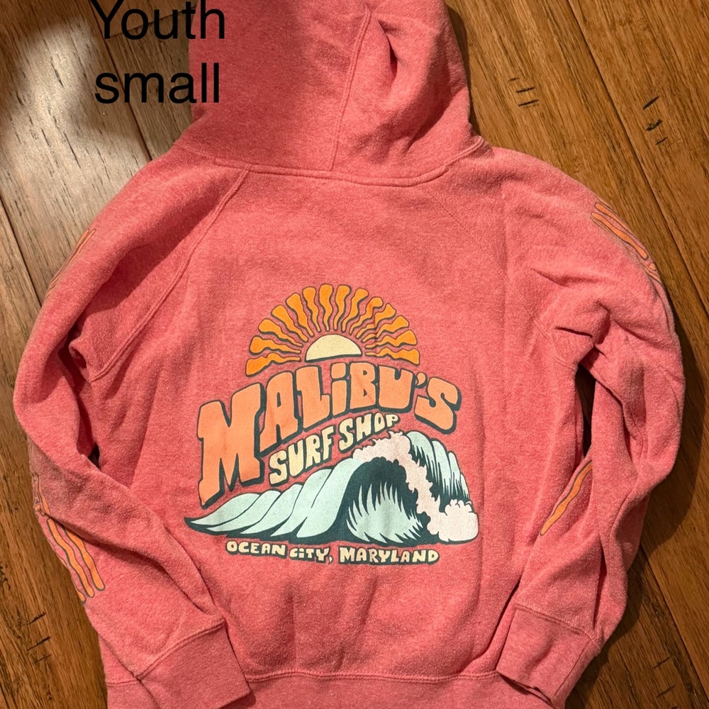 Malibu Surf Shop Kids Red Hoodie